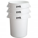 Lavex 20 Gallon White Round Commercial Trash Can with Lid and Dolly Lavex 20 Gallon White Round Commercial Trash Can with Lid and Dolly