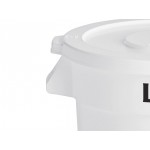 Lavex 20 Gallon White Round Commercial Trash Can with Lid and Dolly Lavex 20 Gallon White Round Commercial Trash Can with Lid and Dolly