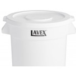 Lavex 20 Gallon White Round Commercial Trash Can with Lid and Dolly Lavex 20 Gallon White Round Commercial Trash Can with Lid and Dolly