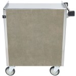 Lakeside 822BS 3 Shelf Heavy Duty Stainless Steel Utility Cart with Enclosed Base and Beige Suede Finish - 19 1/2 Lakeside 822BS 3 Shelf Heavy Duty Stainless Steel Utility Cart with Enclosed Base and Beige Suede Finish - 19 1/2