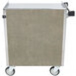Lakeside 822BS 3 Shelf Heavy Duty Stainless Steel Utility Cart with Enclosed Base and Beige Suede Finish - 19 1/2 Lakeside 822BS 3 Shelf Heavy Duty Stainless Steel Utility Cart with Enclosed Base and Beige Suede Finish - 19 1/2