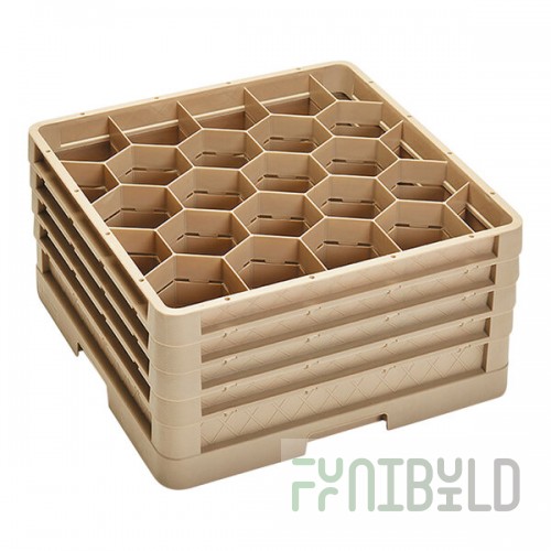 Vollrath CR11GGGG Traex® Rack Max 20 Compartment Beige Full-Size Closed Wall 9 7/16