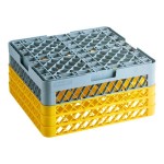 Noble Warewashing 16-Compartment Gray Full-Size Glass Rack with 3 Yellow Extenders Noble Warewashing 16-Compartment Gray Full-Size Glass Rack with 3 Yellow Extenders