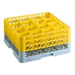 Noble Warewashing 16-Compartment Gray Full-Size Glass Rack with 3 Yellow Extenders Noble Warewashing 16-Compartment Gray Full-Size Glass Rack with 3 Yellow Extenders