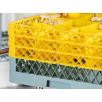 Noble Warewashing 16-Compartment Gray Full-Size Glass Rack with 3 Yellow Extenders Noble Warewashing 16-Compartment Gray Full-Size Glass Rack with 3 Yellow Extenders