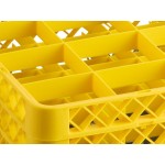 Noble Warewashing 16-Compartment Gray Full-Size Glass Rack with 3 Yellow Extenders Noble Warewashing 16-Compartment Gray Full-Size Glass Rack with 3 Yellow Extenders