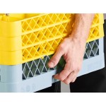 Noble Warewashing 16-Compartment Gray Full-Size Glass Rack with 3 Yellow Extenders Noble Warewashing 16-Compartment Gray Full-Size Glass Rack with 3 Yellow Extenders
