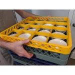 Noble Warewashing 16-Compartment Gray Full-Size Glass Rack with 3 Yellow Extenders Noble Warewashing 16-Compartment Gray Full-Size Glass Rack with 3 Yellow Extenders