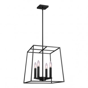 Canarm Wexford Matte Black Industrial Chandelier - 120V, 60W