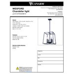 Canarm Wexford Matte Black Industrial Chandelier - 120V, 60W