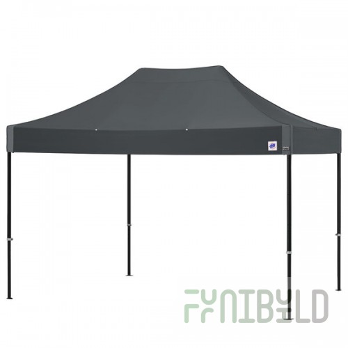 E-Z Up END3ABK15KSG Endeavor Instant Shelter 10' x 15' Steel Gray Canopy with Matte Black Frame