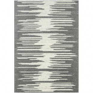 Abani Casa Collection 4' x 6' Cream / Gray Contemporary Abstract Geometric Jagged Area Rug