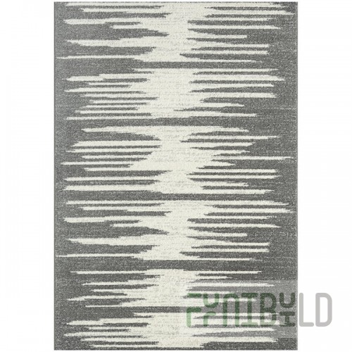 Abani Casa Collection 4' x 6' Cream / Gray Contemporary Abstract Geometric Jagged Area Rug