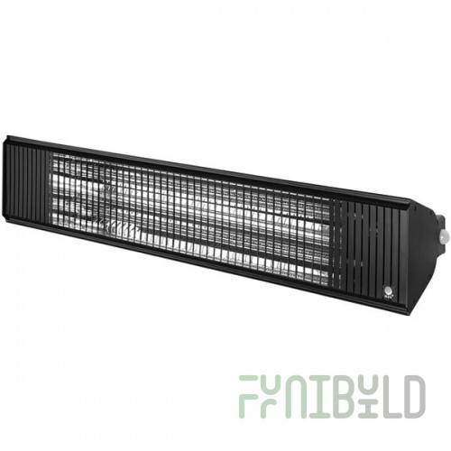 Aura Carbon Black Aluminum Carbon Fiber Electric Infrared Heater with Remote - 208/240V, 6000W