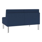 Lesro Luxe Lounge Series Patriot Plus Imperial Blue Vinyl Loveseat with Steel Legs Lesro Luxe Lounge Series Patriot Plus Imperial Blue Vinyl Loveseat with Steel Legs