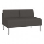 Lesro Luxe Lounge Series Patriot Plus Imperial Blue Vinyl Loveseat with Steel Legs Lesro Luxe Lounge Series Patriot Plus Imperial Blue Vinyl Loveseat with Steel Legs