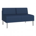 Lesro Luxe Lounge Series Patriot Plus Imperial Blue Vinyl Loveseat with Steel Legs Lesro Luxe Lounge Series Patriot Plus Imperial Blue Vinyl Loveseat with Steel Legs