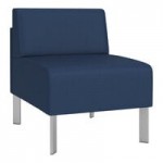 Lesro Luxe Lounge Series Patriot Plus Imperial Blue Vinyl Loveseat with Steel Legs Lesro Luxe Lounge Series Patriot Plus Imperial Blue Vinyl Loveseat with Steel Legs
