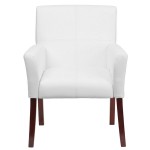 Flash Furniture BT-353-WH-GG White Leather Executive Side / Reception Chair with Mahogany Legs Flash Furniture BT-353-WH-GG White Leather Executive Side / Reception Chair with Mahogany Legs