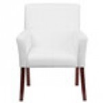 Flash Furniture BT-353-WH-GG White Leather Executive Side / Reception Chair with Mahogany Legs Flash Furniture BT-353-WH-GG White Leather Executive Side / Reception Chair with Mahogany Legs