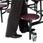 National Public Seating MTS12 12 Foot Mobile Cafeteria Table with Particleboard Core and 12 Stools