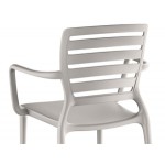 Lancaster Table & Seating Sol Cool Oyster Gray Resin Arm Chair Lancaster Table & Seating Sol Cool Oyster Gray Resin Arm Chair