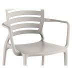 Lancaster Table & Seating Sol Cool Oyster Gray Resin Arm Chair Lancaster Table & Seating Sol Cool Oyster Gray Resin Arm Chair