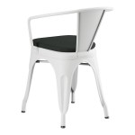 Lancaster Table & Seating Alloy Pearl White Outdoor Arm Chair with Black Fabric Magnetic Cushion Lancaster Table & Seating Alloy Pearl White Outdoor Arm Chair with Black Fabric Magnetic Cushion