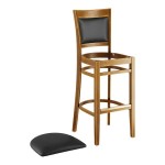Lancaster Table & Seating Sofia Vintage Finish Wood Bar Stool with Black Vinyl Seat