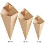 Carnival King 10 oz. Kraft Square Cardboard Fry Cone - 500/Case Carnival King 10 oz. Kraft Square Cardboard Fry Cone - 500/Case