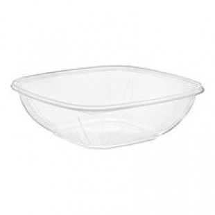 Fineline 15064L-CL Super Bowl Plus 64 oz. Clear Square PET Plastic Bowl - 150/Case