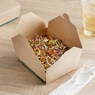 EcoChoice Kraft PLA Lined Compostable #4 Take-Out Container 7 3/4
