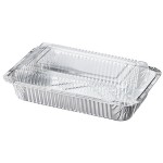 Choice 2 lb. Oblong Foil Take-Out Container with Dome Lid - 250/Case