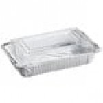 Choice 2 lb. Oblong Foil Take-Out Container with Dome Lid - 250/Case