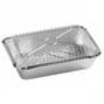 Choice 2 lb. Oblong Foil Take-Out Container with Dome Lid - 250/Case