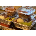 Choice 2 lb. Oblong Foil Take-Out Container with Dome Lid - 250/Case