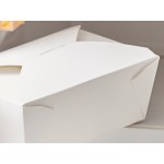 Choice White Microwavable Folded Paper #4 Take-Out Customizable Container 7 3/4 Choice White Microwavable Folded Paper #4 Take-Out Customizable Container 7 3/4
