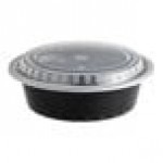 Pactiv Newspring NC729B 32 oz. Black VERSAtainer Round Microwavable Container with Lid - 150/Case