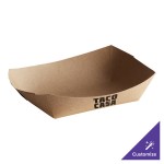 #250 2 1/2 lb. Natural Eco-Kraft Customizable Paper Food Tray - 500/Case #250 2 1/2 lb. Natural Eco-Kraft Customizable Paper Food Tray - 500/Case