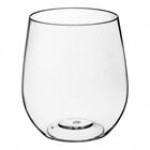 Visions Dynasty 12 oz. Clear Plastic Stemless Wine Glass with Gold Rim - 64/Case