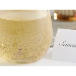 Visions Dynasty 12 oz. Clear Plastic Stemless Wine Glass with Gold Rim - 64/Case