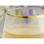 Visions Dynasty 12 oz. Clear Plastic Stemless Wine Glass with Gold Rim - 64/Case