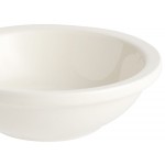 Acopa 3.5 oz. Ivory (American White) Rolled Edge Stoneware Fruit Bowl / Monkey Dish - 36/Case