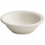 Acopa 3.5 oz. Ivory (American White) Rolled Edge Stoneware Fruit Bowl / Monkey Dish - 36/Case