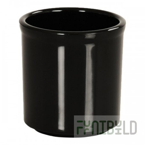 Cal-Mil 1950-16-13 Black 16 oz. Round Melamine Condiment Jar