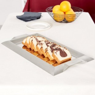Vollrath 82094 Rectangular Stainless Steel Serving Tray with Handles - 18 Vollrath 82094 Rectangular Stainless Steel Serving Tray with Handles - 18