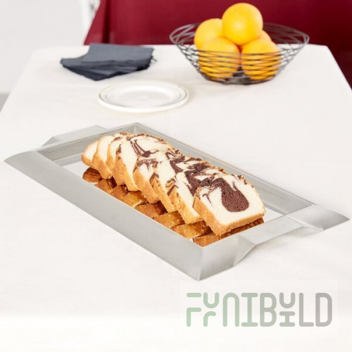 Vollrath 82094 Rectangular Stainless Steel Serving Tray with Handles - 18