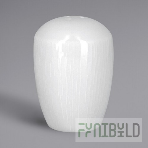 RAK Porcelain Soul Bright White Embossed Porcelain Salt Shaker - 6/Case