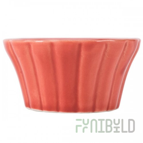 CAC RMK-F6R Festiware 6 oz. Red China Floral Ramekin - 36/Case