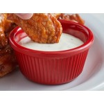 Acopa 3 oz. Red Fluted Melamine Ramekin - 12/Case